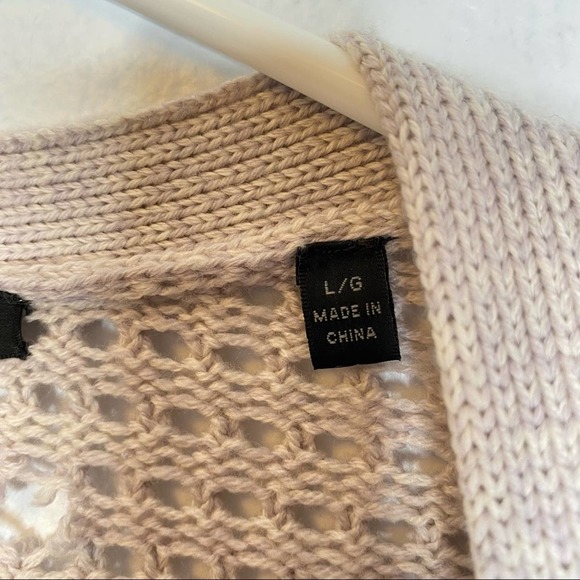 ATM Merino Wool Open Stitch Cardigan Dusty Mauve - Picture 10 of 11